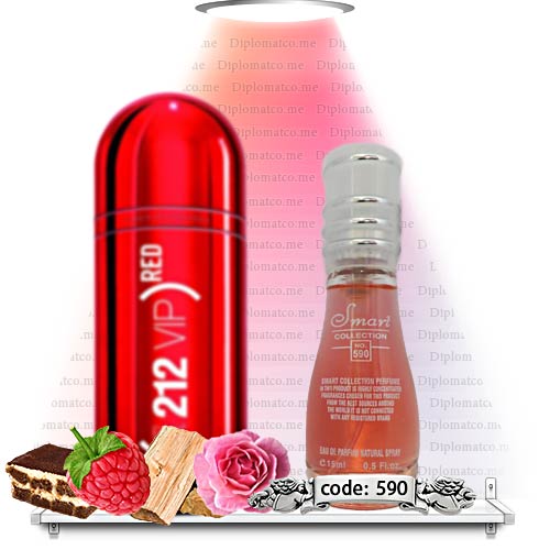 ادکلن 212 وی آی پی رز رد اسمارت کد 590 212-vip-red-590-diplomat-perfume-smart-15-mil